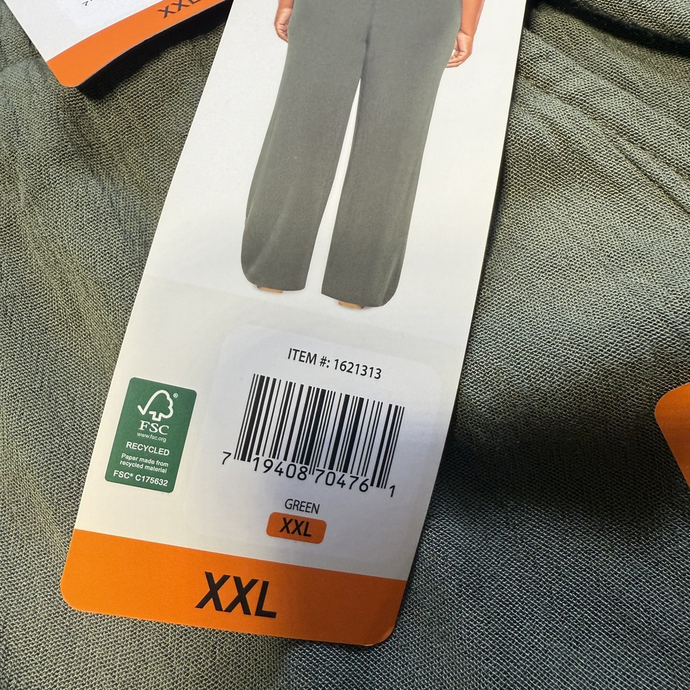 Three Dots Pants Womens XXL Green Elastic Pull On Wide Leg Pockets Rayon NWT - Picture 6 of 12